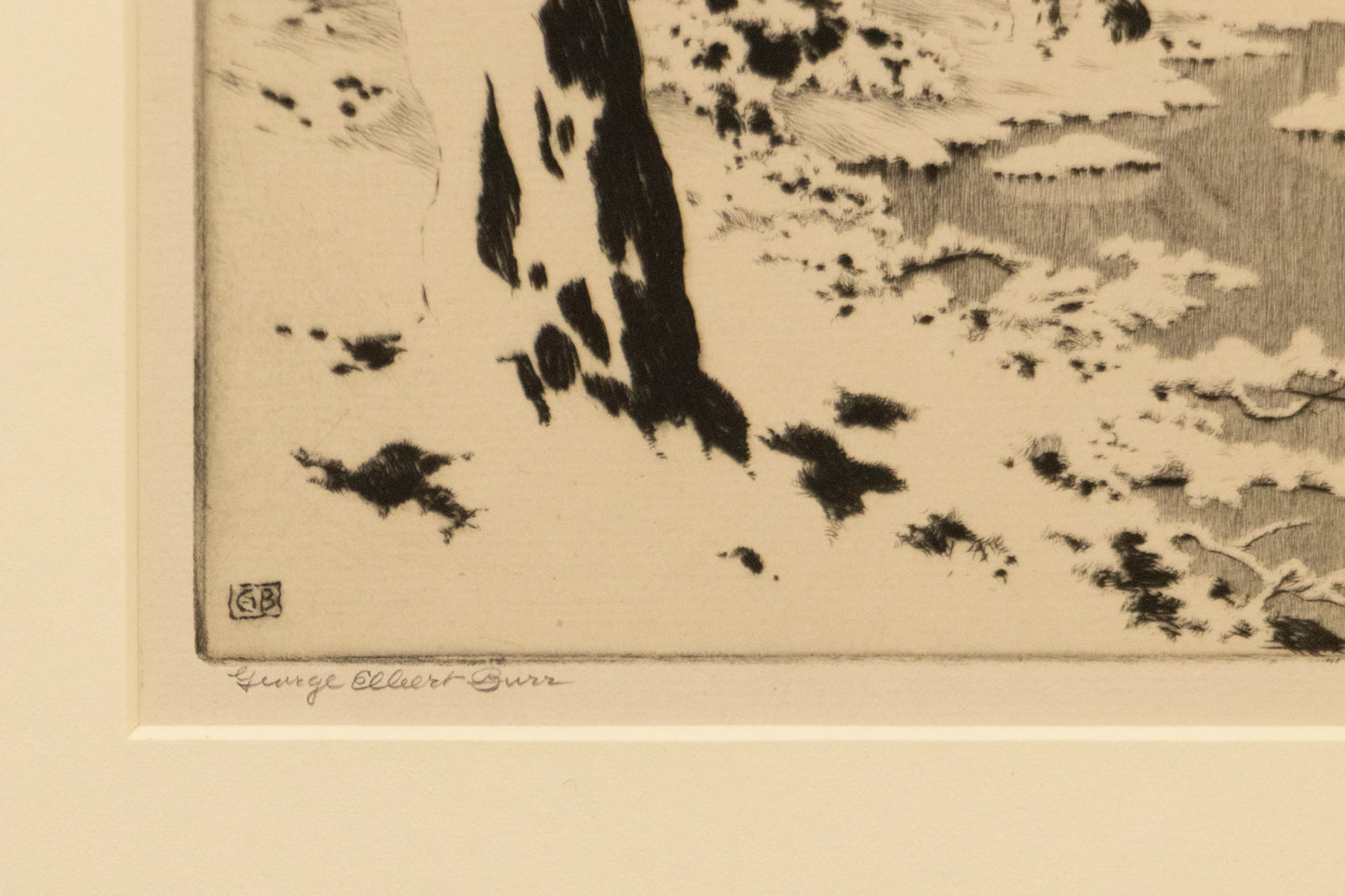 Brook in Winter, No. 3 (Winter Landscape with Trees and Creek), Print, circa 1920