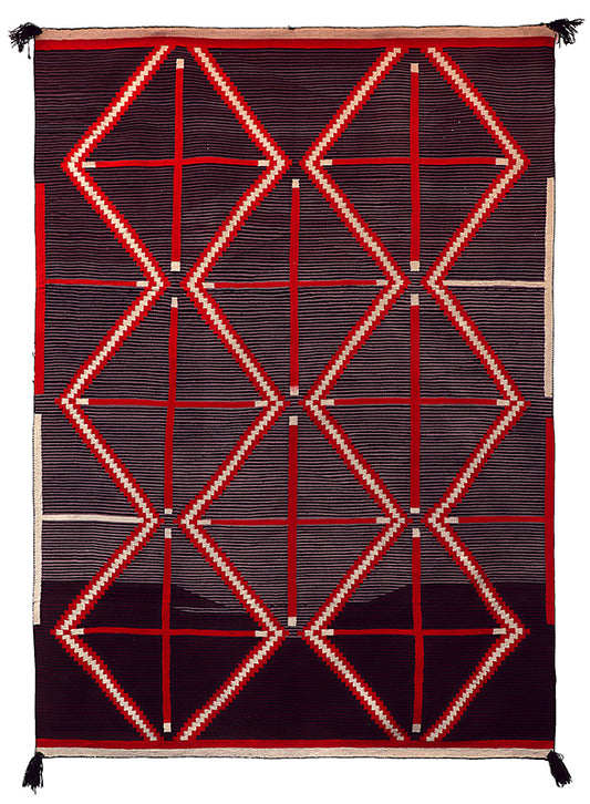 Diné (Navajo) artwork for sale. Germantown Moki Blanket, circa 1880, Denver, Colorado, Art Gallery)