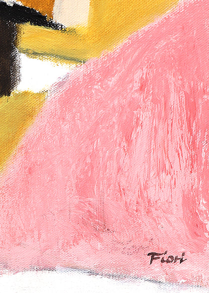 Mesa Verde (Abstract in Gold, Burgundy, Pink, and Ochre), Painting, 1988