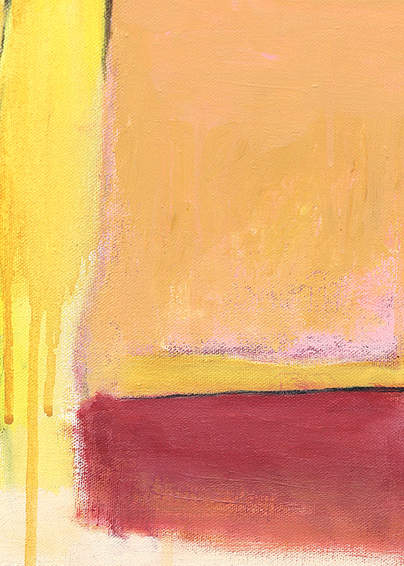 Mesa Verde (Abstract in Gold, Burgundy, Pink, and Ochre), Painting, 1988