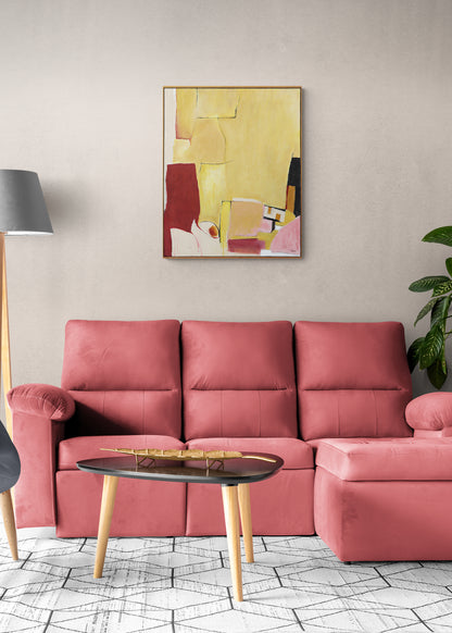 Mesa Verde (Abstract in Gold, Burgundy, Pink, and Ochre), Painting, 1988