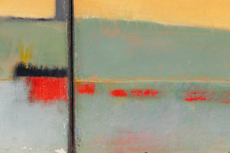 Homage to Diebenkorn (Abstract in Green, Gold, Yellow, and Blue), Painting