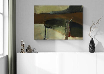 Untitled (Brown and Green Abstract), Painting, 1994