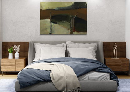 Untitled (Brown and Green Abstract), Painting, 1994