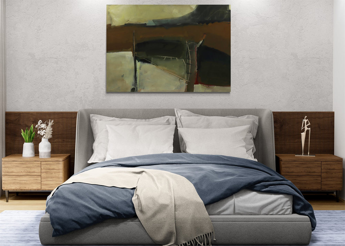 Untitled (Brown and Green Abstract), Painting, 1994
