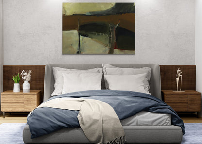 Untitled (Brown and Green Abstract), Painting, 1994