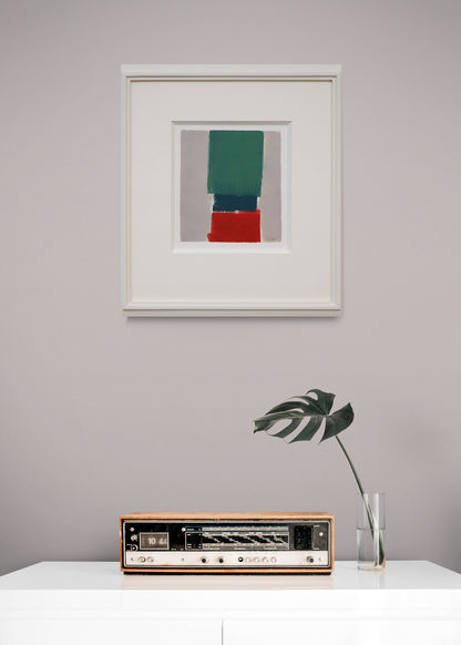 Untitled (Abstract in Gray, Red, Blue, Green 1/1), Print