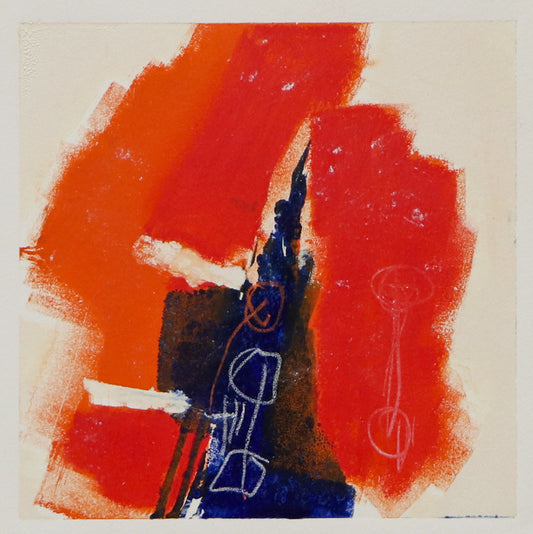 Wilma Fiori (1929-2019) artwork for sale. Untitled (Blue, Red, Orange Abstract), Print, Denver, Colorado, Art Gallery)