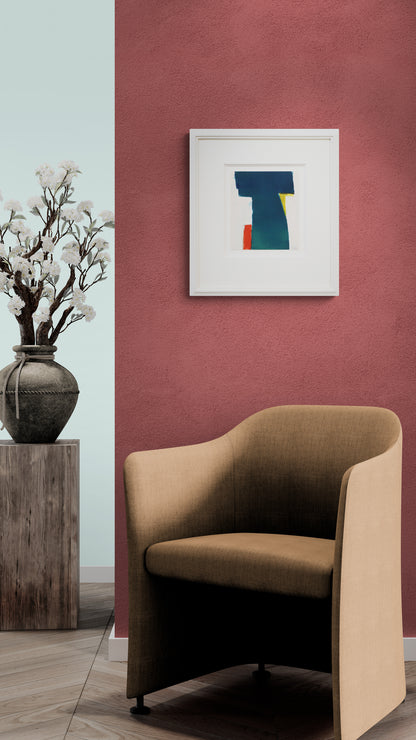 Untitled (Abstract in Blue, Teal, Red, & Yellow), Print