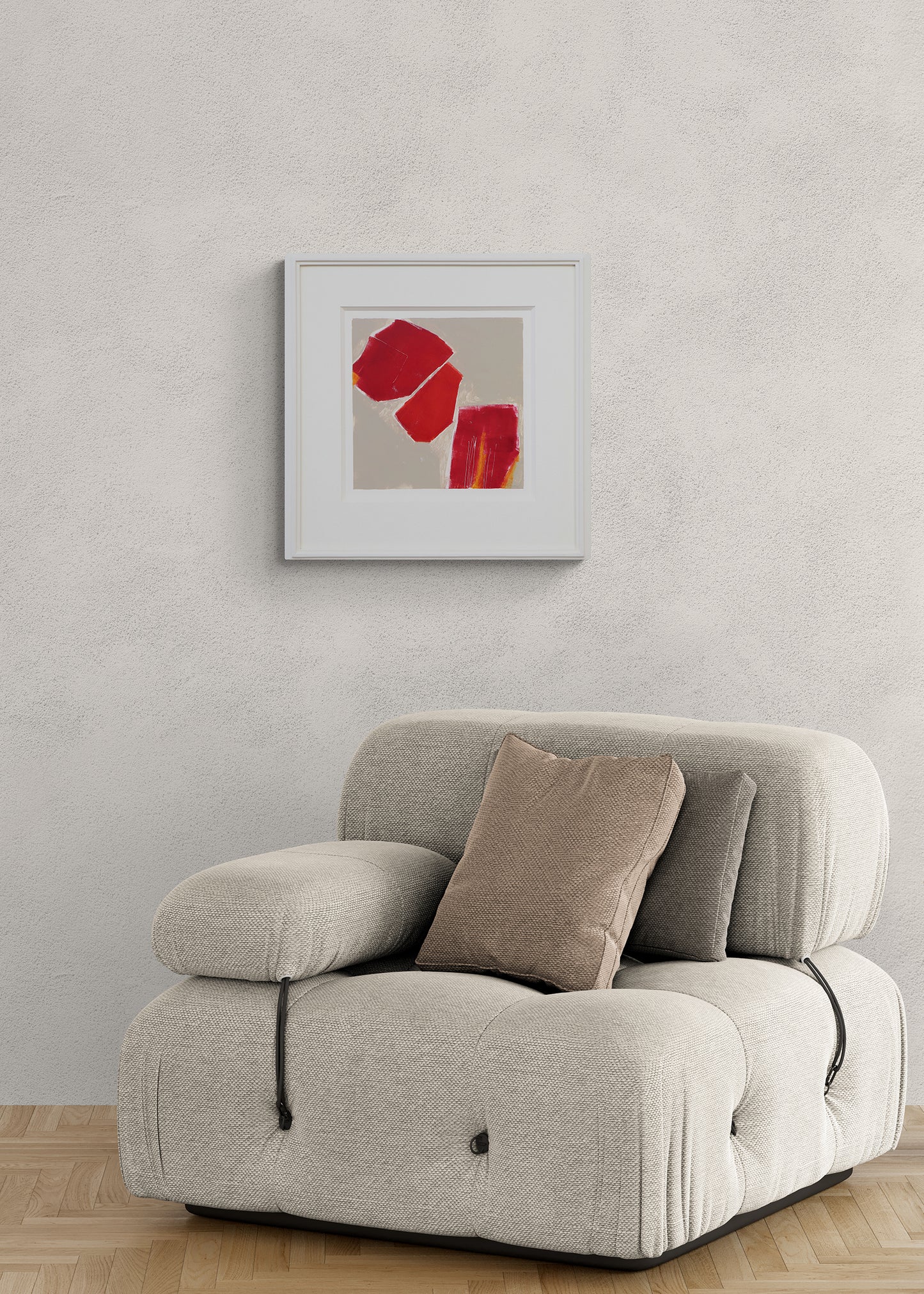 Untitled (Abstract in Red, Orange, and Taupe), Print