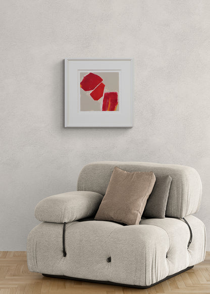Untitled (Abstract in Red, Orange, and Taupe), Print