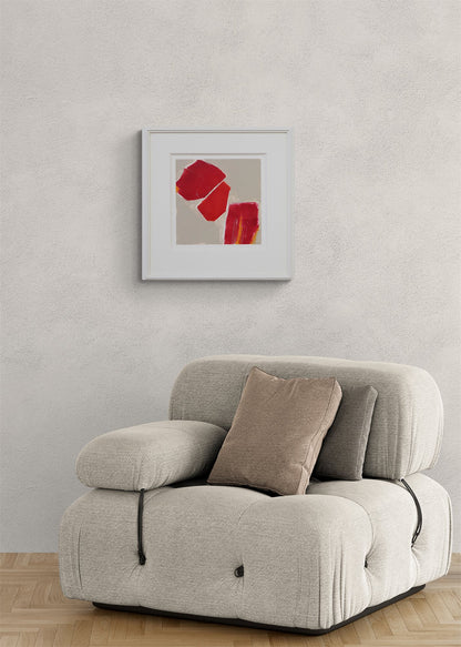 Untitled (Abstract in Red, Orange, and Taupe), Print
