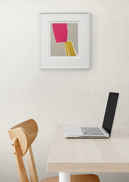 Untitled (Abstract Pink, Grey, and Yellow), Print, circa 1990-2005