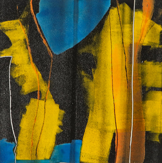 Wilma Fiori (1929-2019) artwork for sale. Untitled (Abstract Black, Blue and Yellow), Print