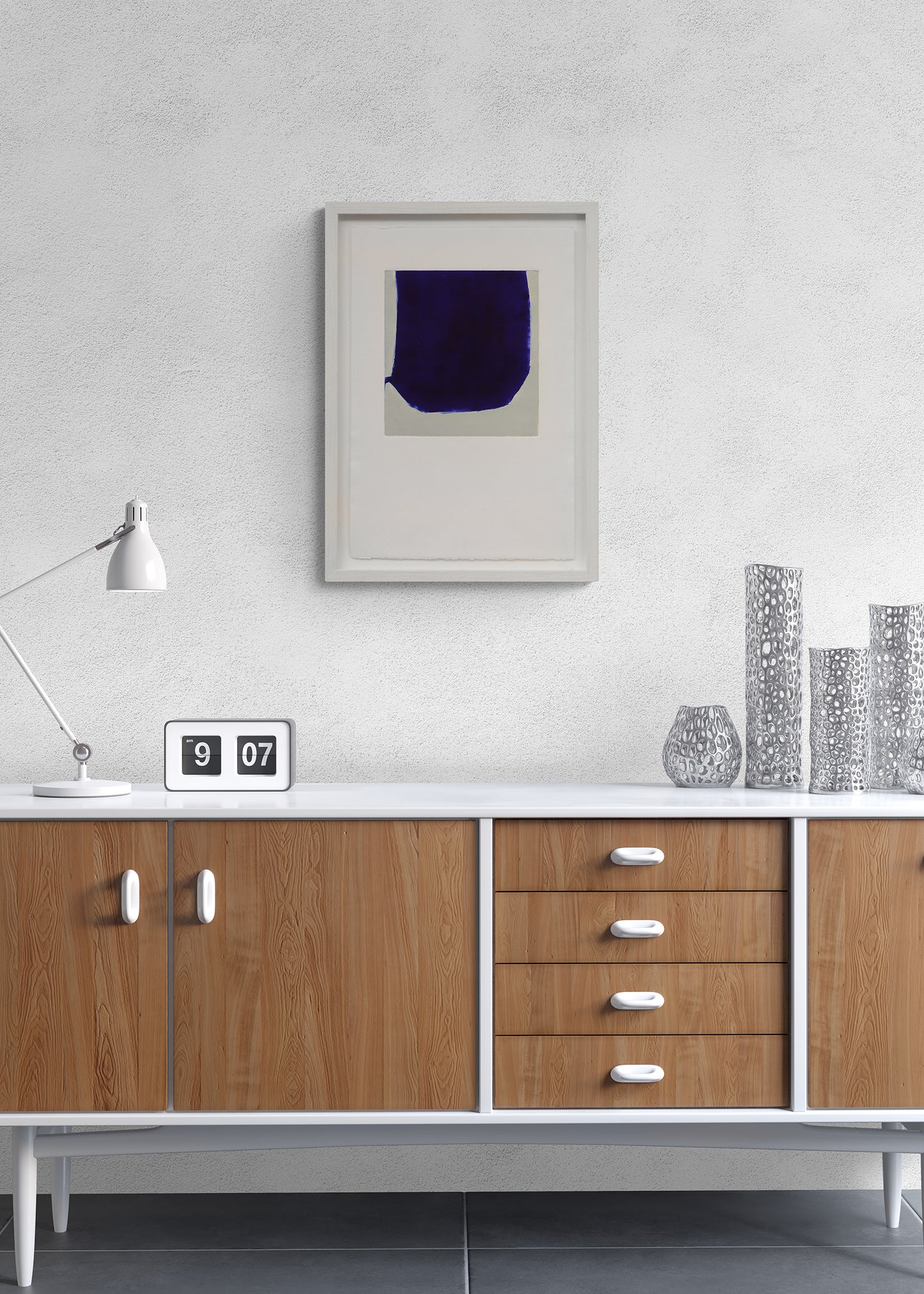 Untitled (Abstract Blue on Grey), Print