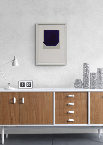 Untitled (Abstract Blue on Grey), Print