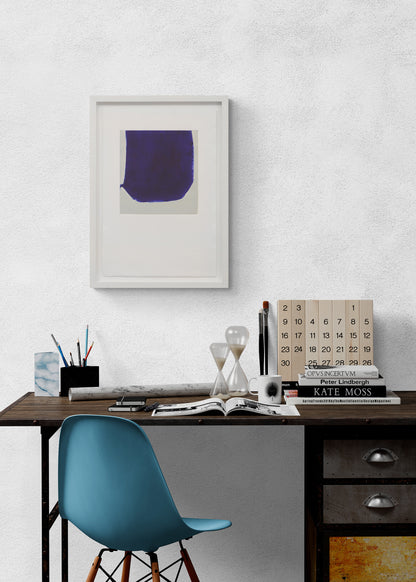Untitled (Abstract Blue on Grey), Print