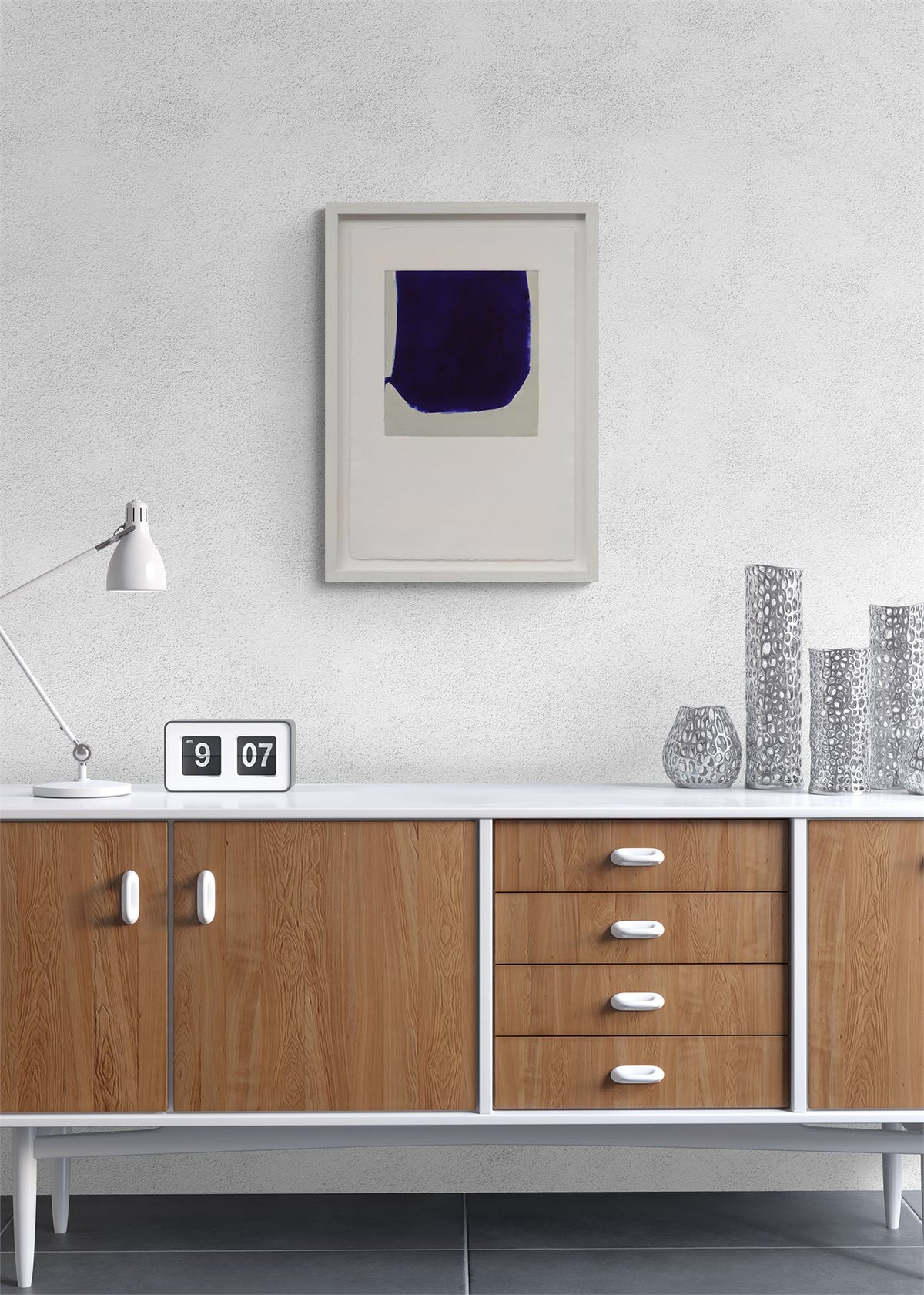 Untitled (Abstract Blue on Grey), Print