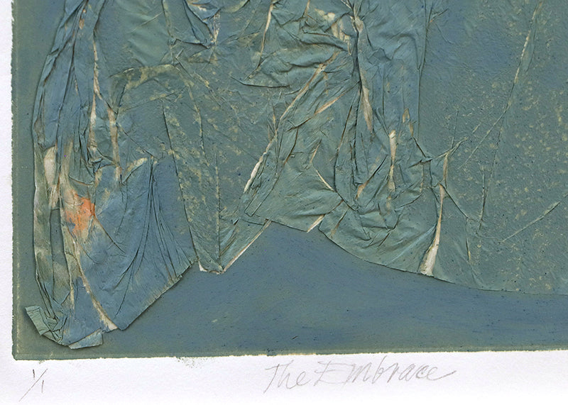 The Embrace (Abstract in Seafoam Green and Blue), Collage, circa 1990-2005