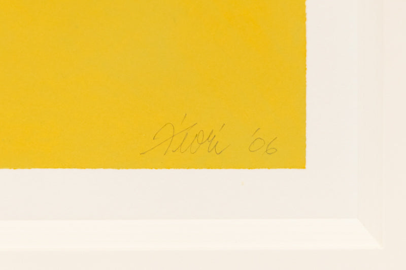 Yellow Series #5 (Abstract in Yellow, Pink, White, and Black), Painting, 2006