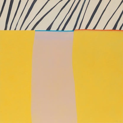 Yellow Series #5 (Abstract in Yellow, Pink, White, and Black), Painting, 2006