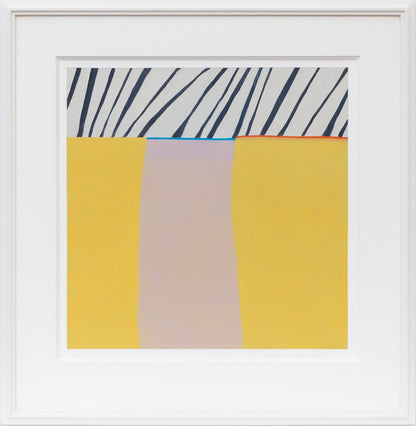 Yellow Series #5 (Abstract in Yellow, Pink, White, and Black), Painting, 2006
