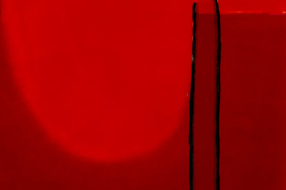 Untitled (Abstract Red Square with Black Triangles), Print