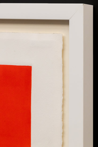 Untitled (Abstract in Red with Black Triangles), Print