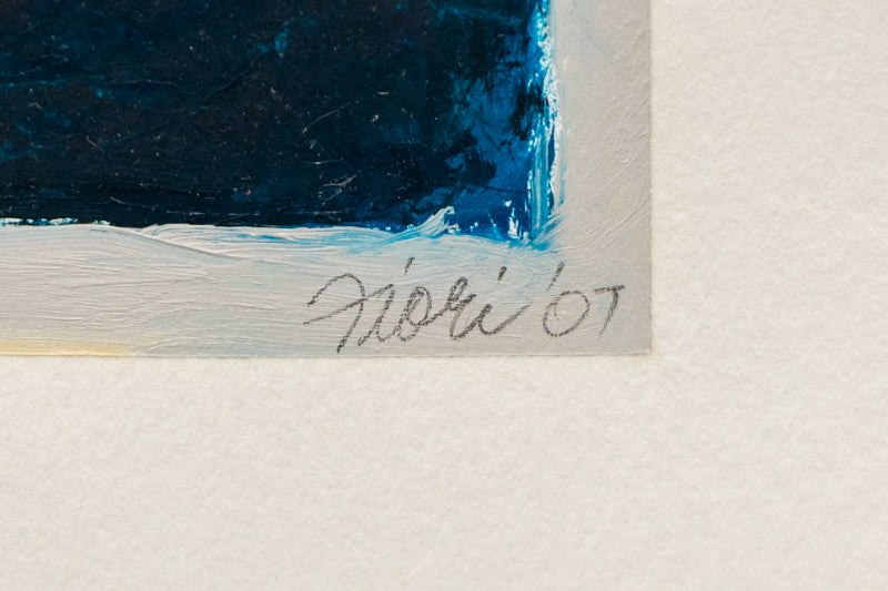 From Pillar to Post (Abstract with Blue and Cyan Polygons), Painting, 2007