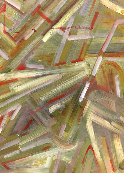 Untitled (Abstract in Red, Olive, Khaki, and White), Painting