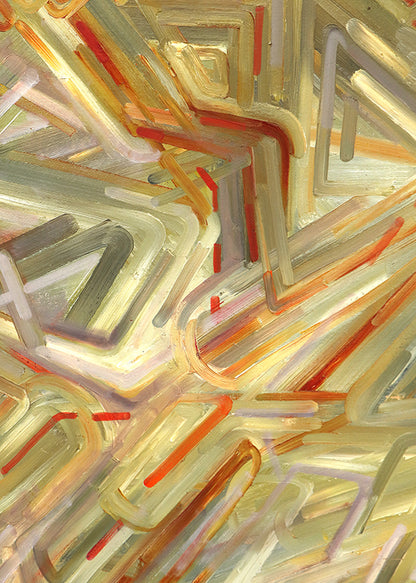 Untitled (Abstract in Red, Olive, Khaki, and White), Painting