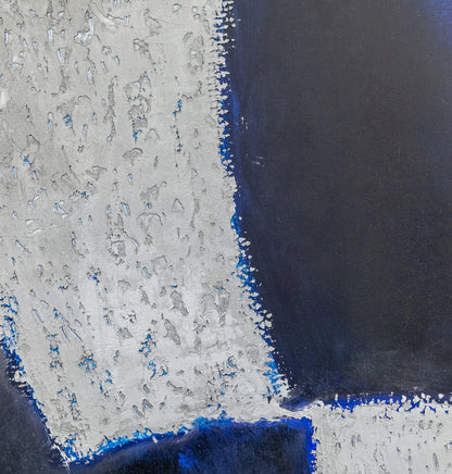 Untitled (Black and Blue Abstract with Grey Textured Shapes), Print, circa 1990-2005