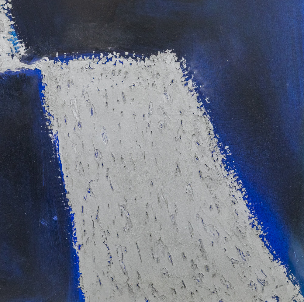 Untitled (Black and Blue Abstract with Grey Textured Shapes), Print, circa 1990-2005