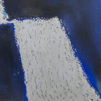 Untitled (Black and Blue Abstract with Grey Textured Shapes), Print, circa 1990-2005