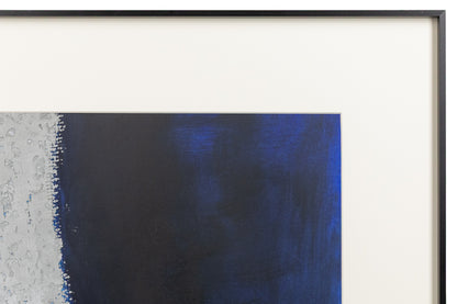 Untitled (Black and Blue Abstract with Grey Textured Shapes), Print, circa 1990-2005