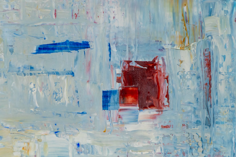 Untitled (Blue, White, and Red Abstract with Red Square), Painting