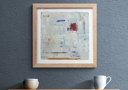 Untitled (Blue, White, and Red Abstract with Red Square), Painting