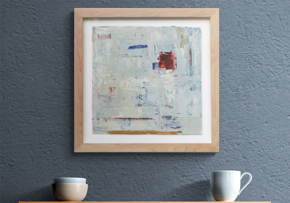 Untitled (Blue, White, and Red Abstract with Red Square), Painting