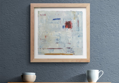 Untitled (Blue, White, and Red Abstract with Red Square), Painting