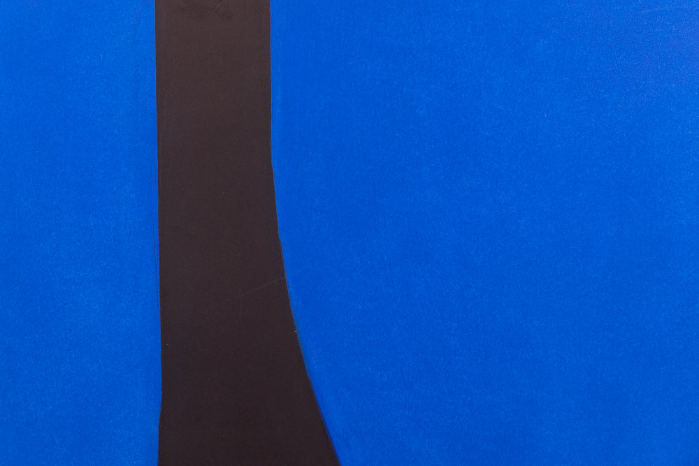 Untitled (Black with Blue Ovals Abstract), Print, circa 1990-2005