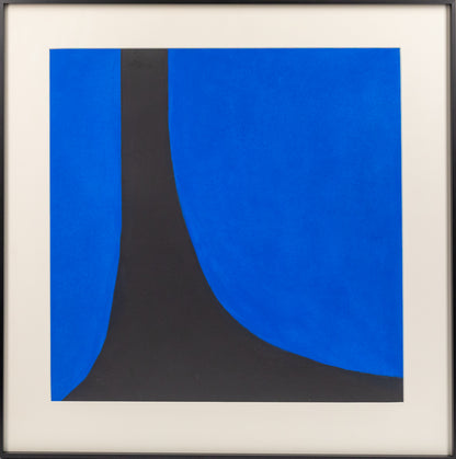 Untitled (Black with Blue Ovals Abstract), Print, circa 1990-2005