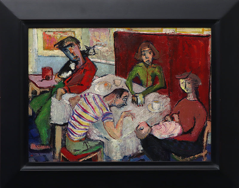 Artist and His Family (Artist's Family Seated Around a Table), Painting, 1950