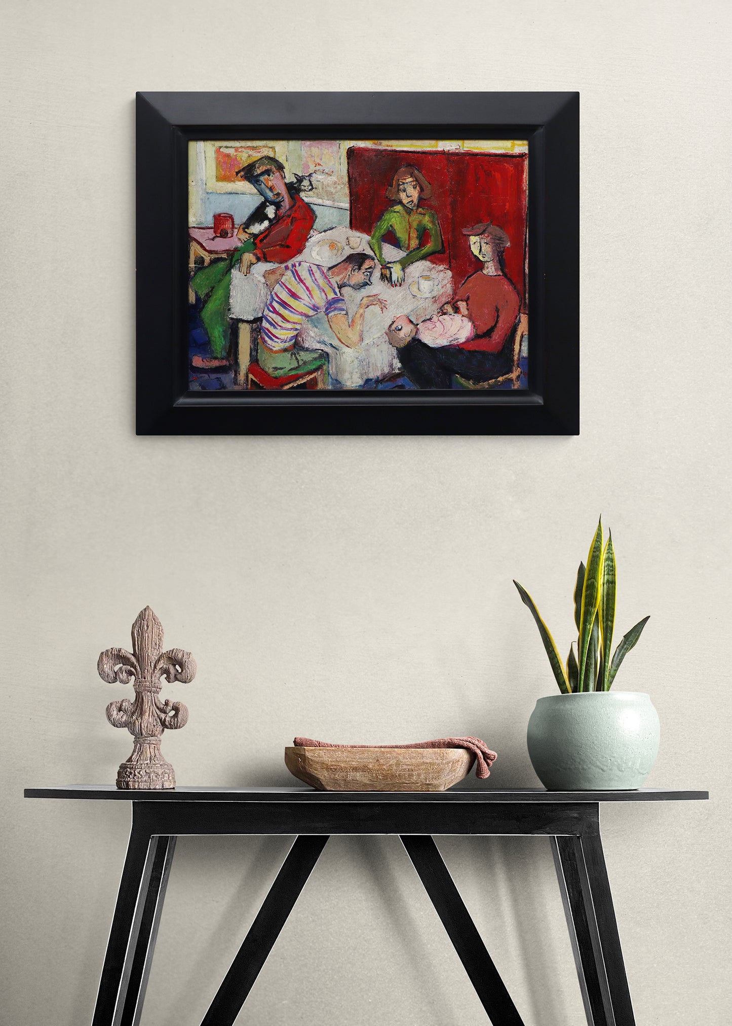 Artist and His Family (Artist's Family Seated Around a Table), Painting, 1950
