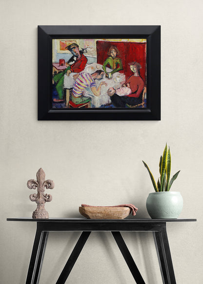 Artist and His Family (Artist's Family Seated Around a Table), Painting, 1950