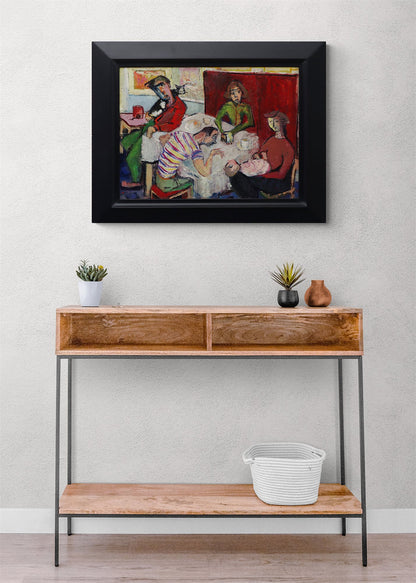 Artist and His Family (Artist's Family Seated Around a Table), Painting, 1950