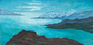 The Coast (Marine Landscape in Moonlight), Painting, circa 1950-1970