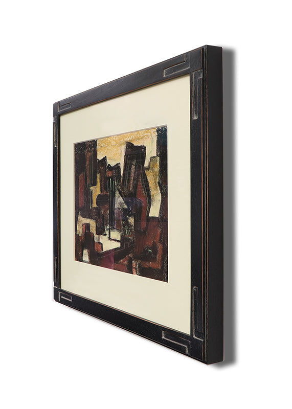 Waterfall (Abstract Composition in Black, Brown, and Beige), Painting