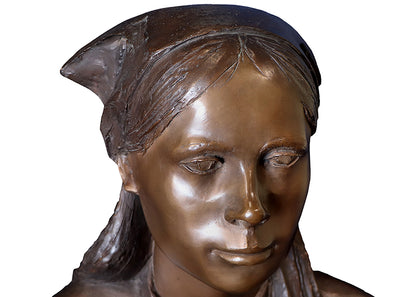 Woman with Babushka (Bronze Sculpture of a Woman), Sculpture