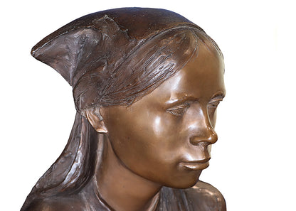 Woman with Babushka (Bronze Sculpture of a Woman), Sculpture
