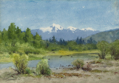 Untitled (Colorado Mountain Landscape with River), Painting, 1895